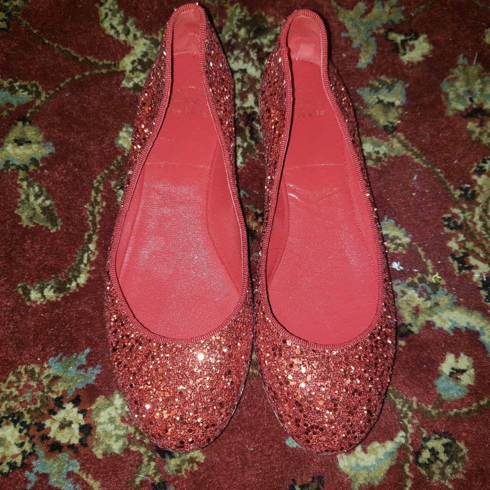 Dee keller red glitter flats